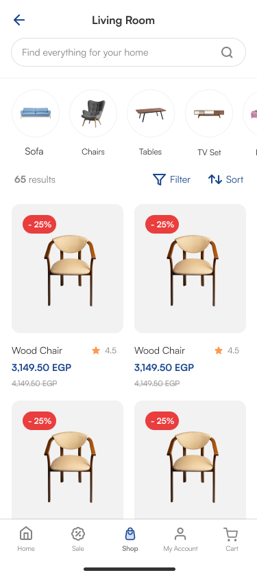 Responsive menu — subcategories